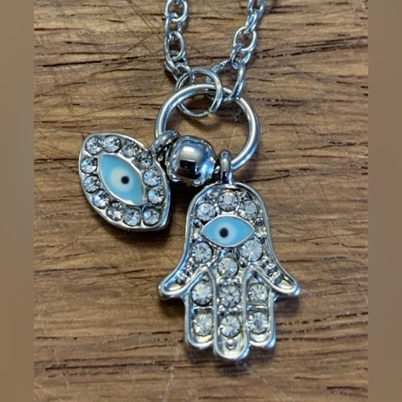 Evil Eye + Chamsa Necklace - Picture 1 of 3